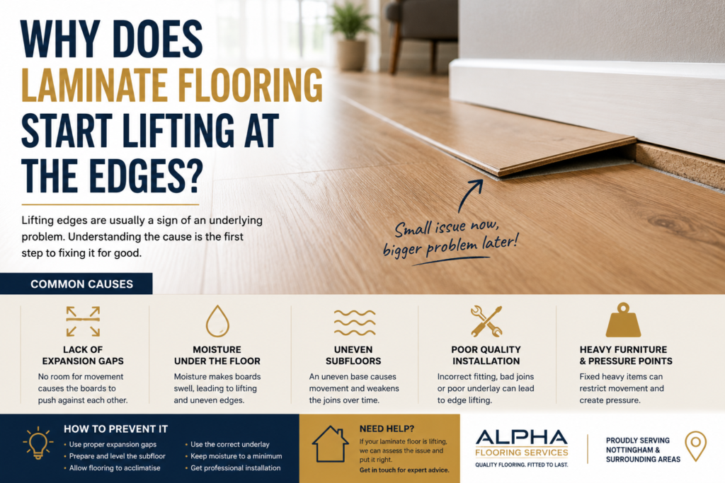 why does laminate flooring start lifting at the edges